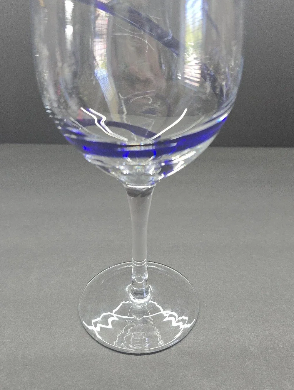 Discontinued Pier 1 Cobalt Blue Swirline Swirl Stemmed Wine Water Glasses 9”